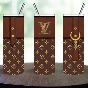Brown LV Stainless Steel 20oz Skinny Tumbler